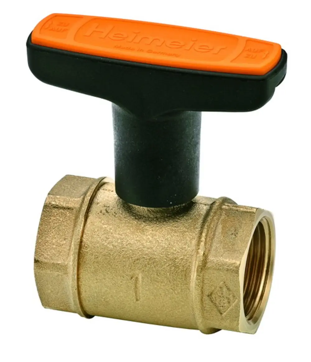 Griffhahn mit schwarzem Hebel und festem Körper aus Messing, hergestellt von IMI Hydronic Engineering, geeignet für die Regelung von Flüssigkeitsströmen.